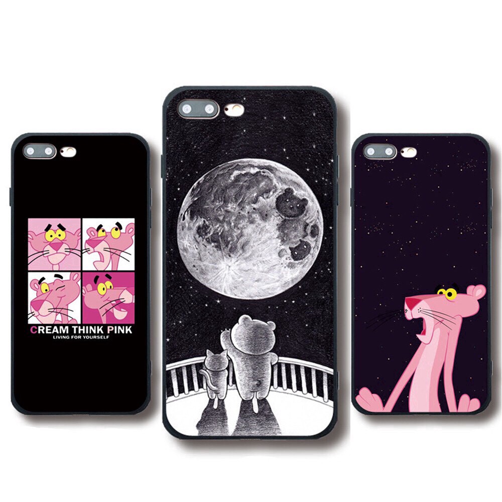 Ốp lưng iphone PinkPanther &amp; Gấu 6 6S 6Plus 6S Plus 7 8 7Plus 8Plus X XSMax 11 11 Pro 11 ProMax - Infinity Case M173