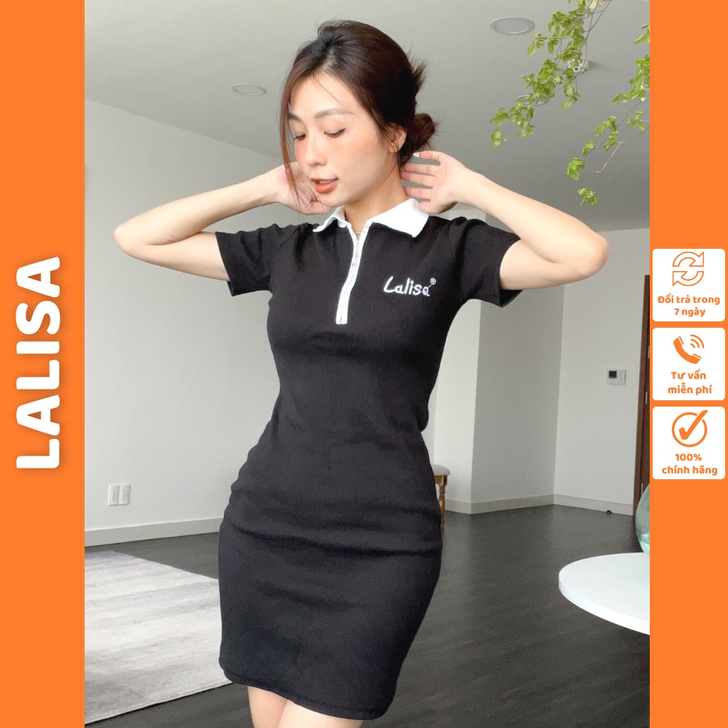 Đầm Body Sexy Thêu Chữ Lalisa Váy Body Kiểu Dáng Ôm Tay Ngắn Màu Trắng Xám VD030