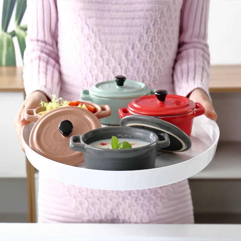 Bát sứ bầu dục có nắp đủ màu siêu xinh