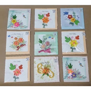 5 thiệp quilling, thiệp handmade giấy xoắn 10.5cmx10.5cm, giao mẫu ngẫu nhiên