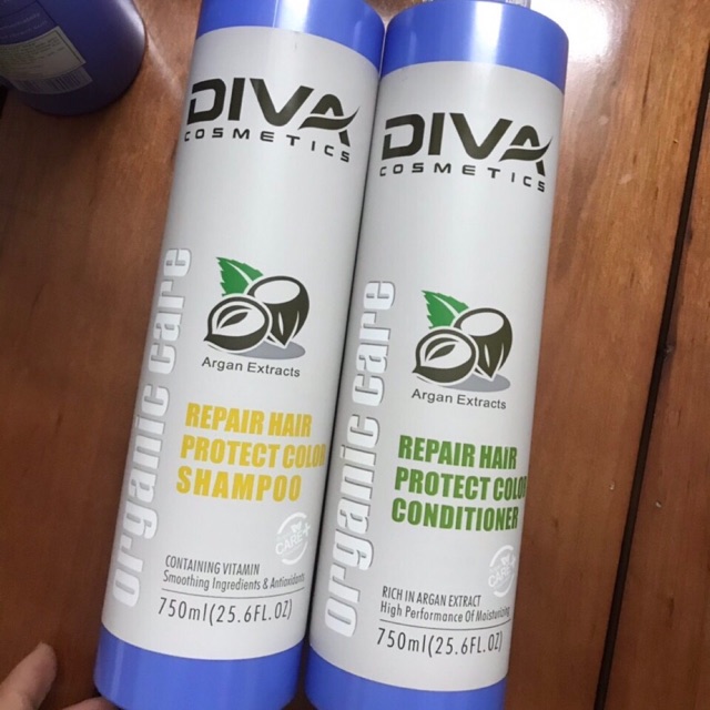 Bộ Dầu Gội Diva Xanh 750ML*2  Phục Hồi Và Giữ Màu