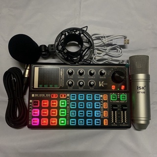 Combo bộ mic hát thu âm online at100 chính hãng & sound card k300 kèm dây kết nối bảo hành 06 tháng