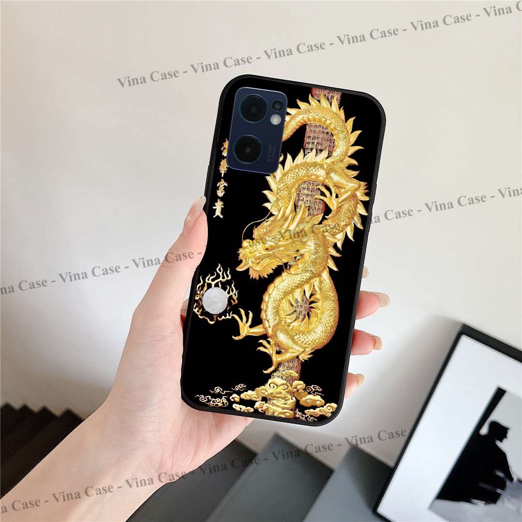 Ốp kính Oppo A16 - Oppo A55 - Oppo A95 - Reno 6 5G - Reno 6z 5G - Reno 7 5G - Reno 7z 5G in hình Rồng Phượng sáng bóng