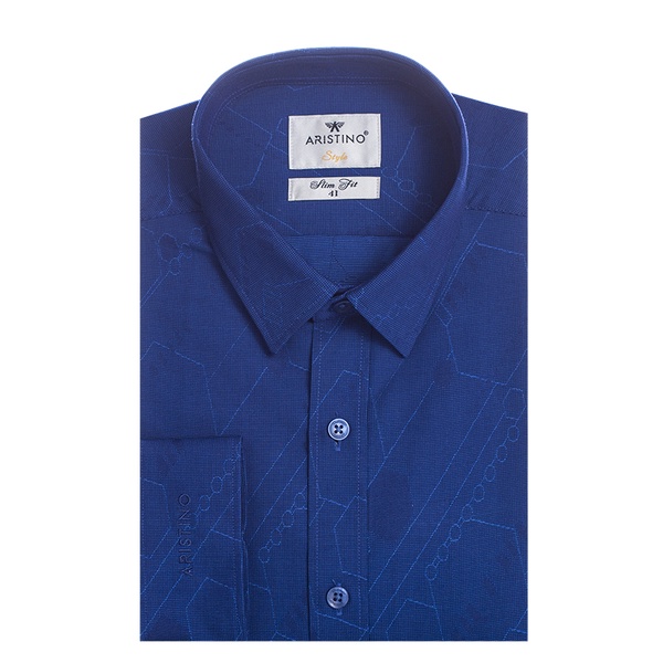 Áo sơ mi dài tay Aristino sợi sồi mềm mát from slim tà lượn ALS57608