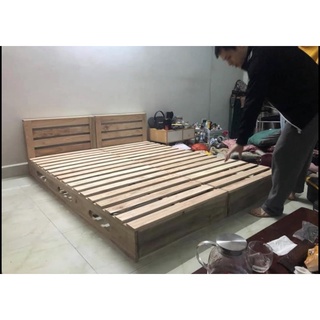 GIƯỜNG PALLET GỖ XOAN CAO 20CM