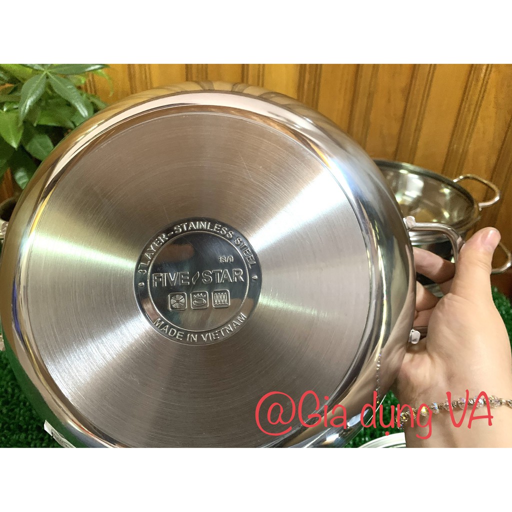 XOONG LẨU INOX KHÔNG GỈ 3 LỚP ĐÁY BỀN ĐẸP, AN TOÀN KHI SỬ DỤNG - DÙNG ĐƯỢC CHO CẢ BẾP TỪ VÀ BẾP GAS NHIỀU KÍCH THƯỚC