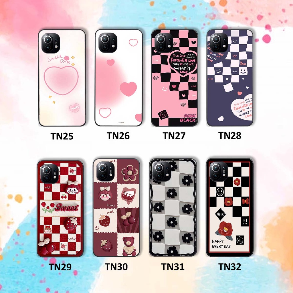 Ốp Xiaomi Mi 11 / Mi 11T / Mi 11 Lite in hình trái tim, caro kẹo ngọt đầy cá tính siêu đẹp siêu chất
