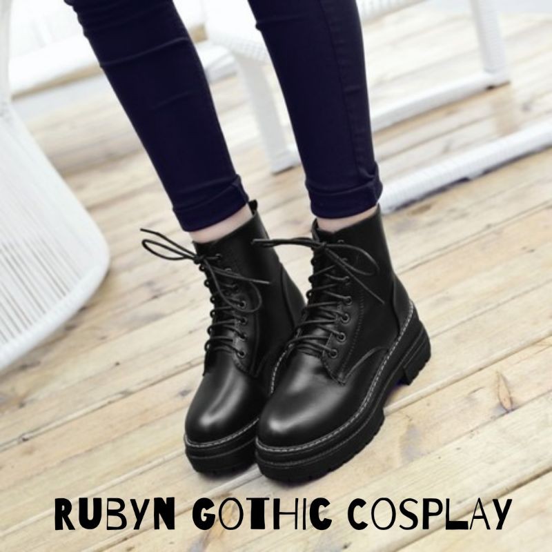 [NEW]  Giày Boot Chiến Binh Đế 2 Tầng Cổ Cao Siêu Ngầu  Đế Cao 5cm (Tài khoản Shopee duy nhất: gothic.cosplay )