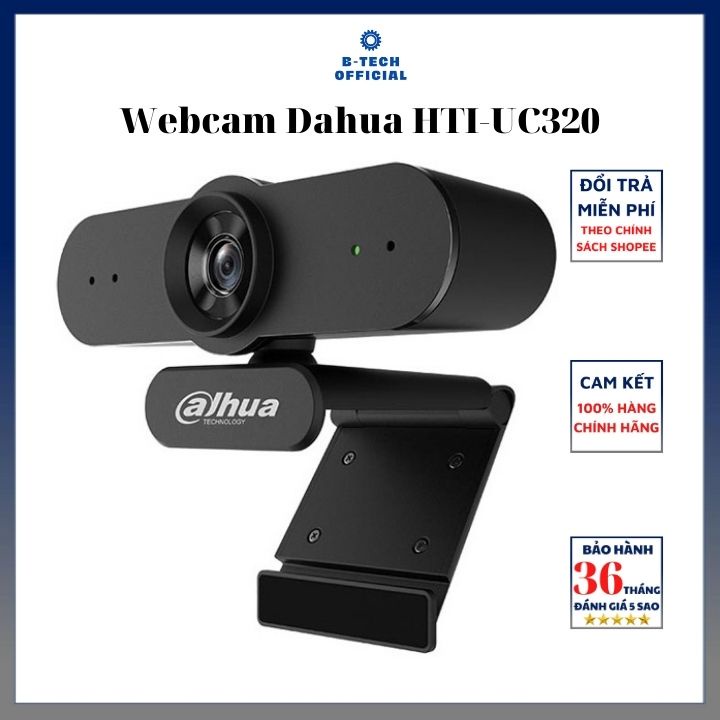 Webcam Dahua HTI-UC320 phân giải full HD 1080P hỗ trợ đàm thoại trực tuyến - Bảo Hành Chính Hãng