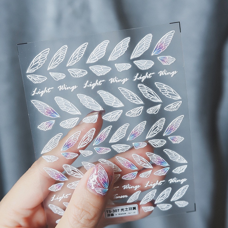 Miếng Dán Trang Trí Móng Tay Hình Đôi Cánh TS307 5D