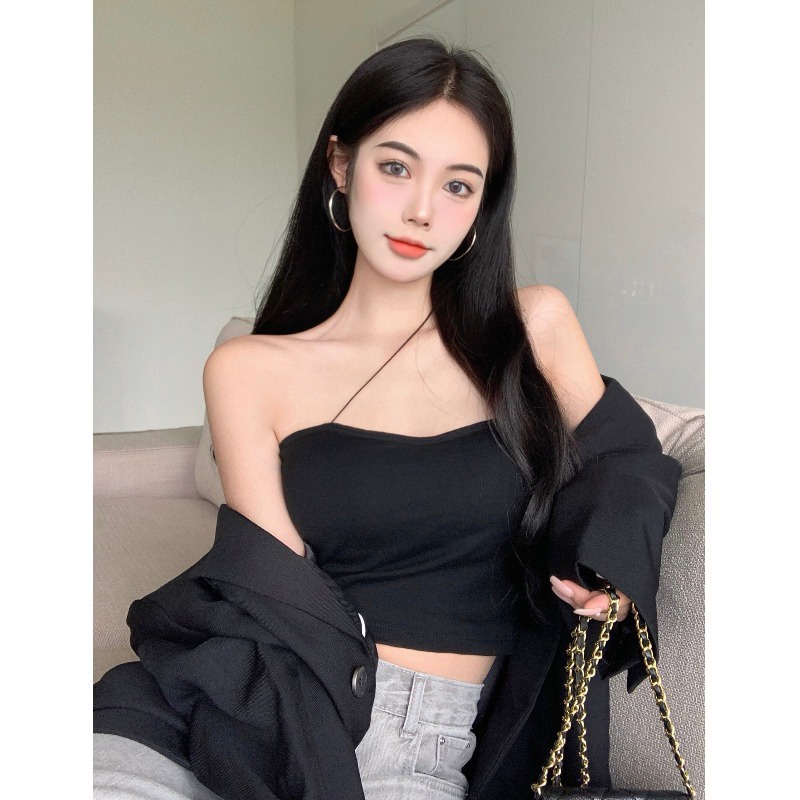 Áo Tank Top Trễ Vai Thiết Kế Đơn Giản Thời Trang Mùa Hè Quyến Rũ Cho Phái Nữ