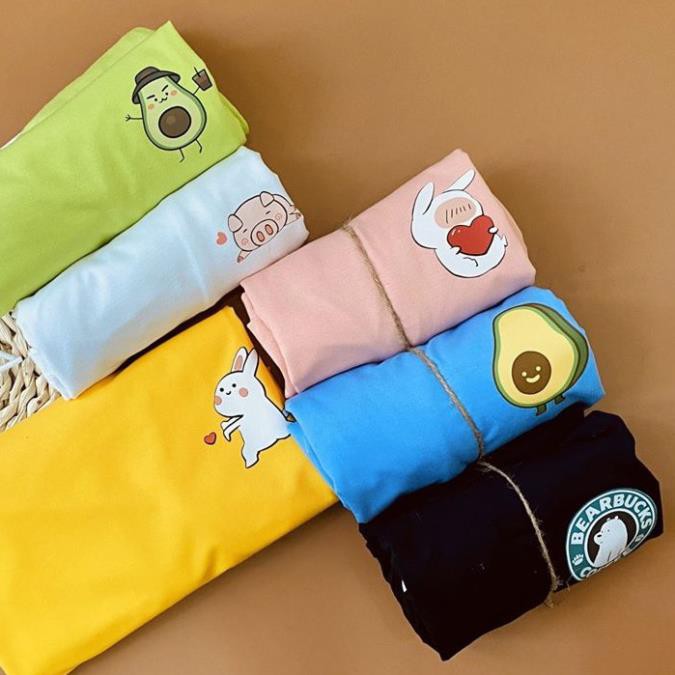 [Hàng Xịn, Giá Tốt] Áo Phông Thun Nữ Tay Ngắn Icon Họa Tiết Khủng Long Hàn Quốc - Unisex - Cotton - Mã AT035