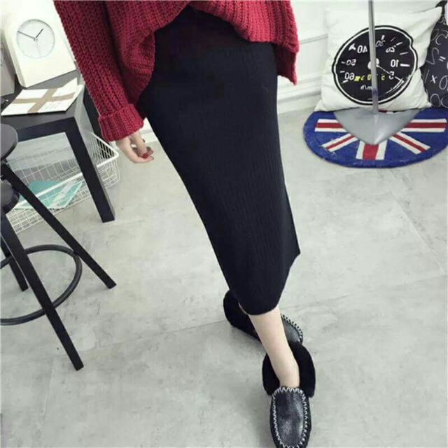 Chân váy len dài, xẻ sau sẵn 4 màu | BigBuy360 - bigbuy360.vn