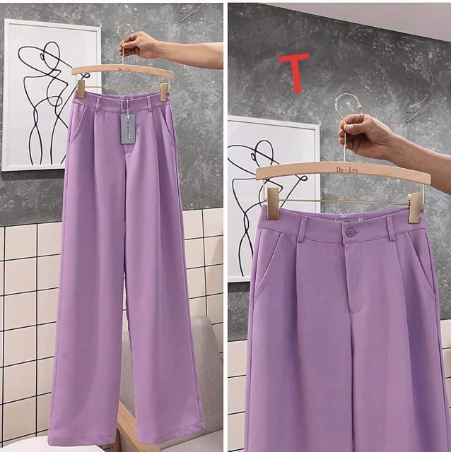 Quần culottes tím chất đũi TTP889