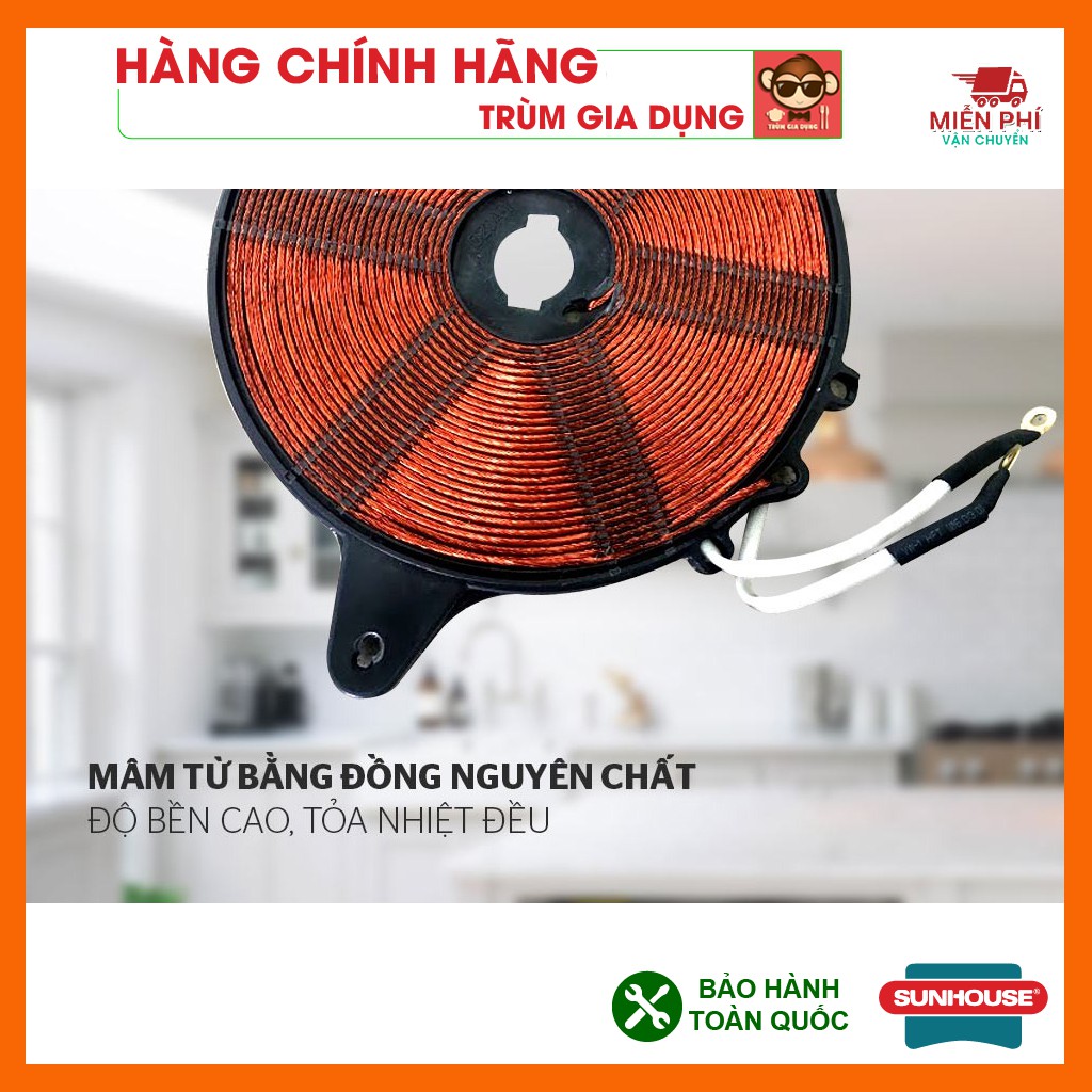 Bếp từ cảm ứng sunhouse SHD6800, bếp điện từ đơn Sunhouse công suất 2000W kính chịu lực siêu bền.