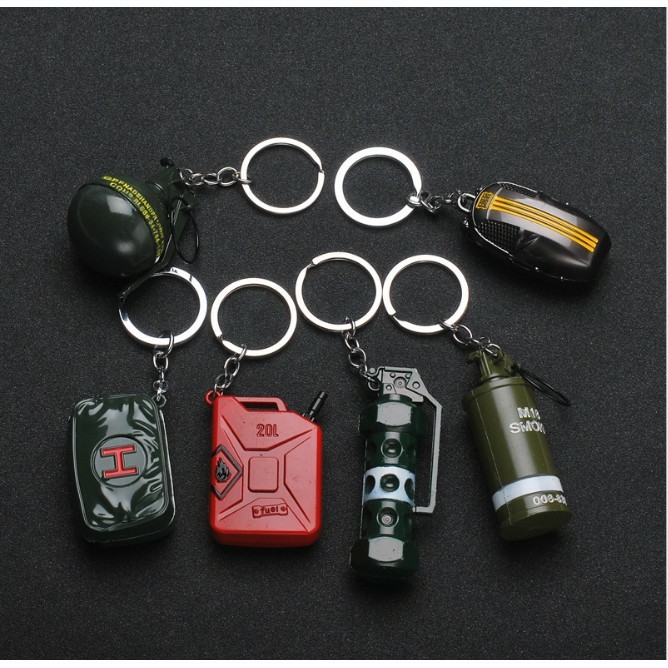 Móc khóa mũ, chảo, balo, can xăng, ... game Pubg mobile