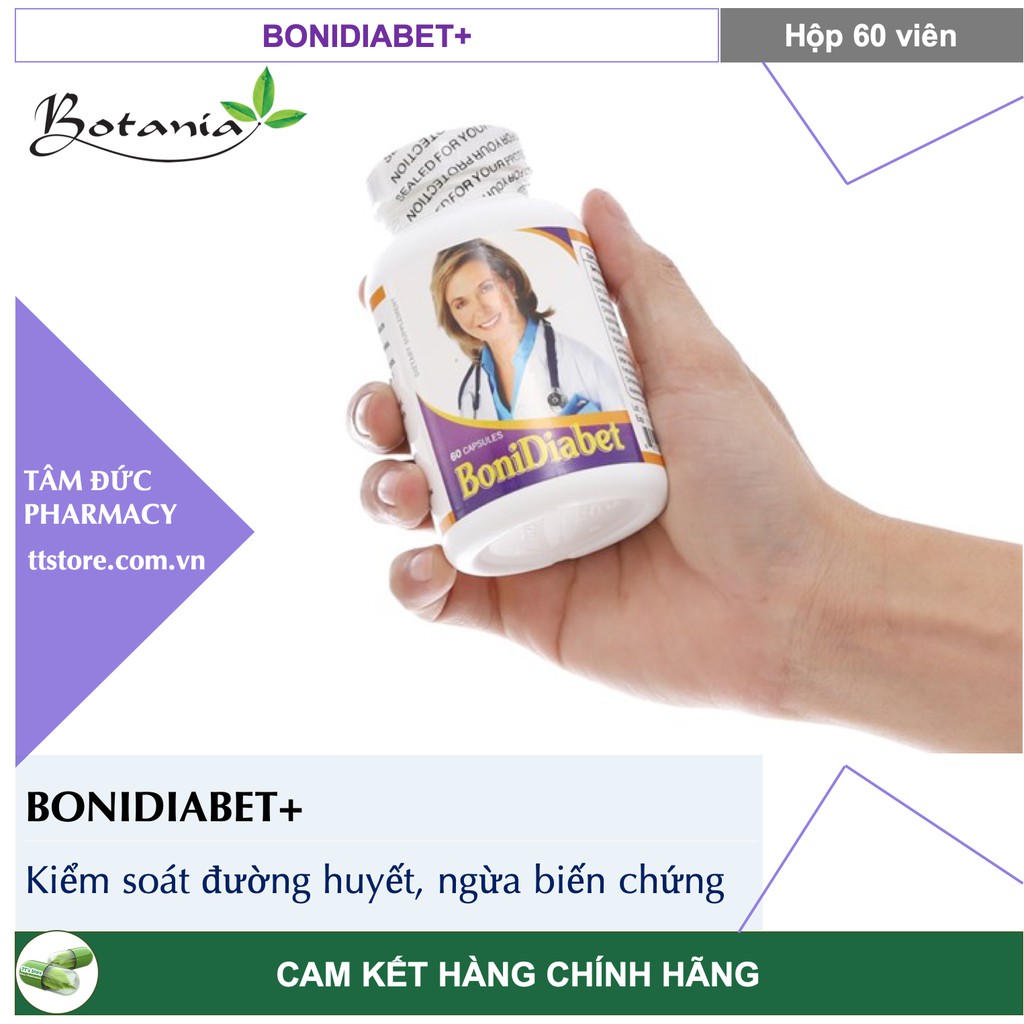 Viên Uống BONIDIABET Hộp 60 viên - Ổn định đường huyết, ngừa biến chứng bệnh tiểu đường!