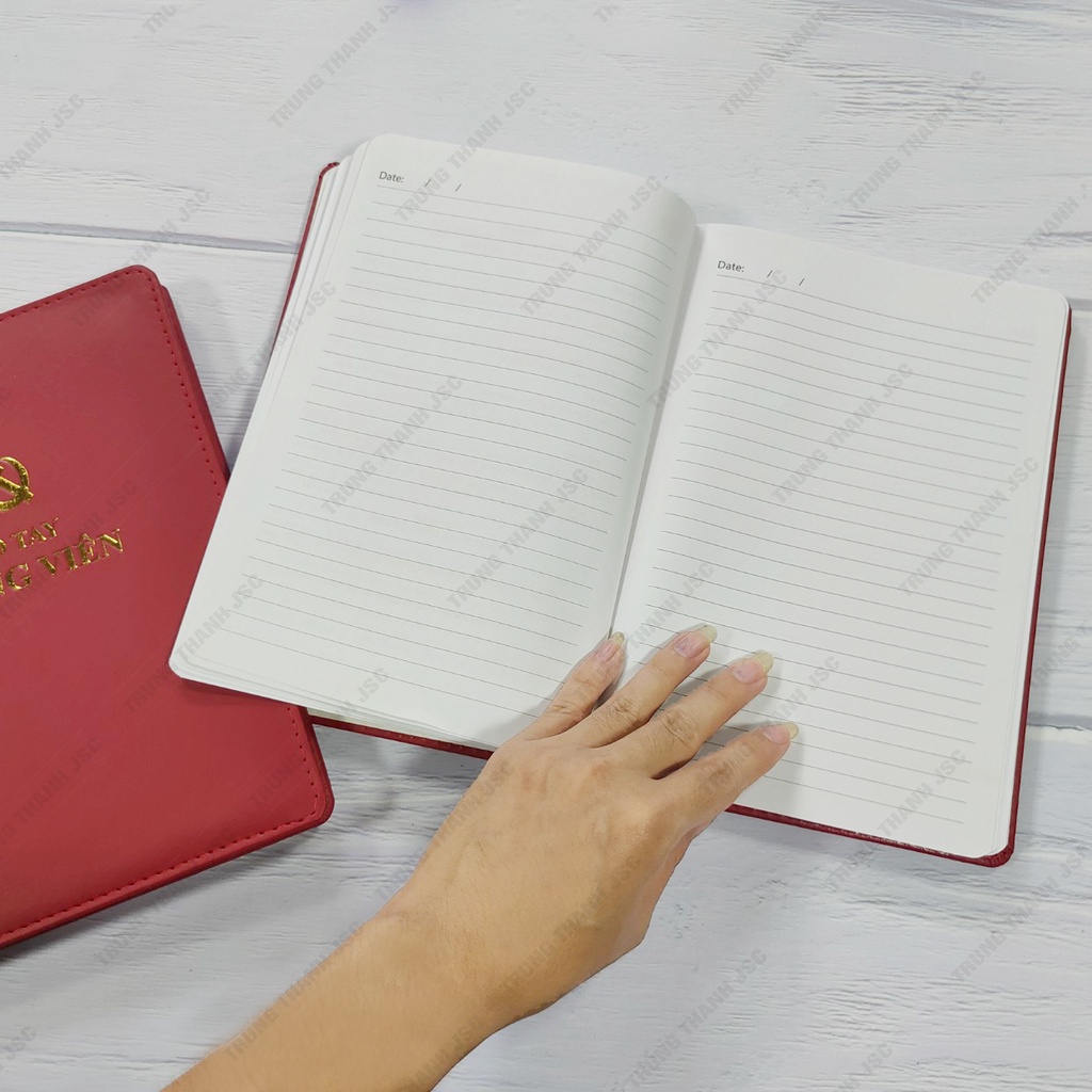 Sổ tay Đảng viên bìa da 2023 - 16cm x 24cm - 200 trang (Tặng kèm 1 bút bi nước màu xanh)