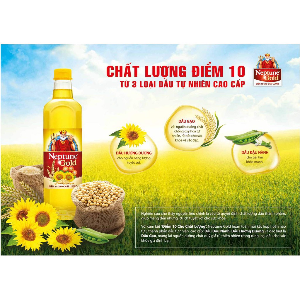 Dầu Ăn Neptune Gold 1L HSD13/08/2021