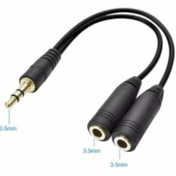 Jack chia âm thanh 1 ra 2 cổng audio 3.5 mm (Mạ vàng cao cấp) - Chia loa 1 ra 2, Cáp chia âm thanh từ 1 ra 2