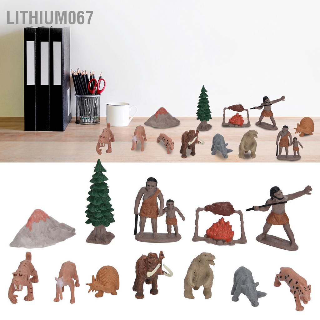 Lithium067 12 cái Đồ chơi Tượng nhỏ Lịch sử Hình ảnh Cuộc sống Tiền Động vật trang trí Playset