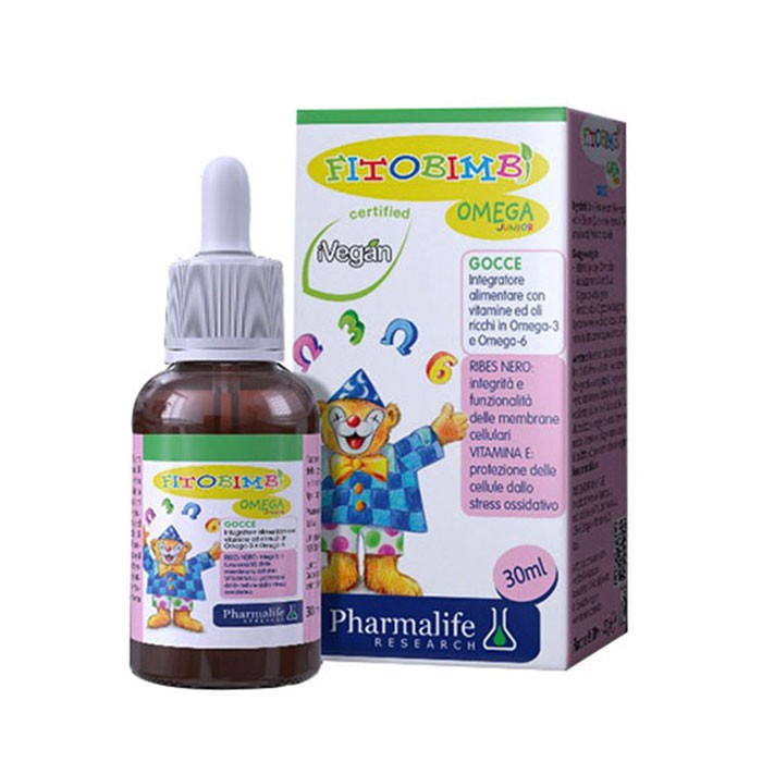 Fitobimbi Omega Junior - Bổ sung Omega-3 6 9 phát triển trí não cho bé (Lọ nhỏ giọt 30ml) - BN069