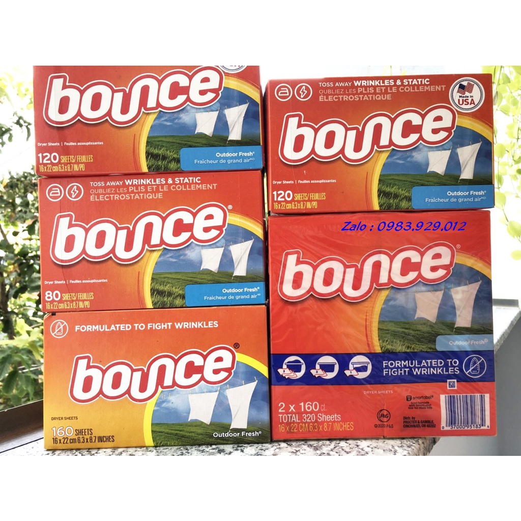 Fullbox Giấy thơm quần áo Bounce Mỹ