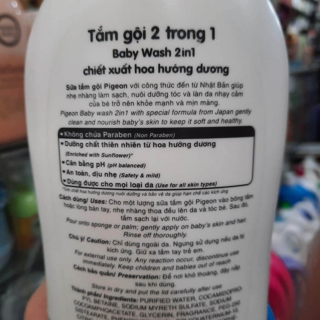 Sữa tắm gội Pigeon hoa hướng dương 700ml - Pigeon Baby Wash 2 in 1