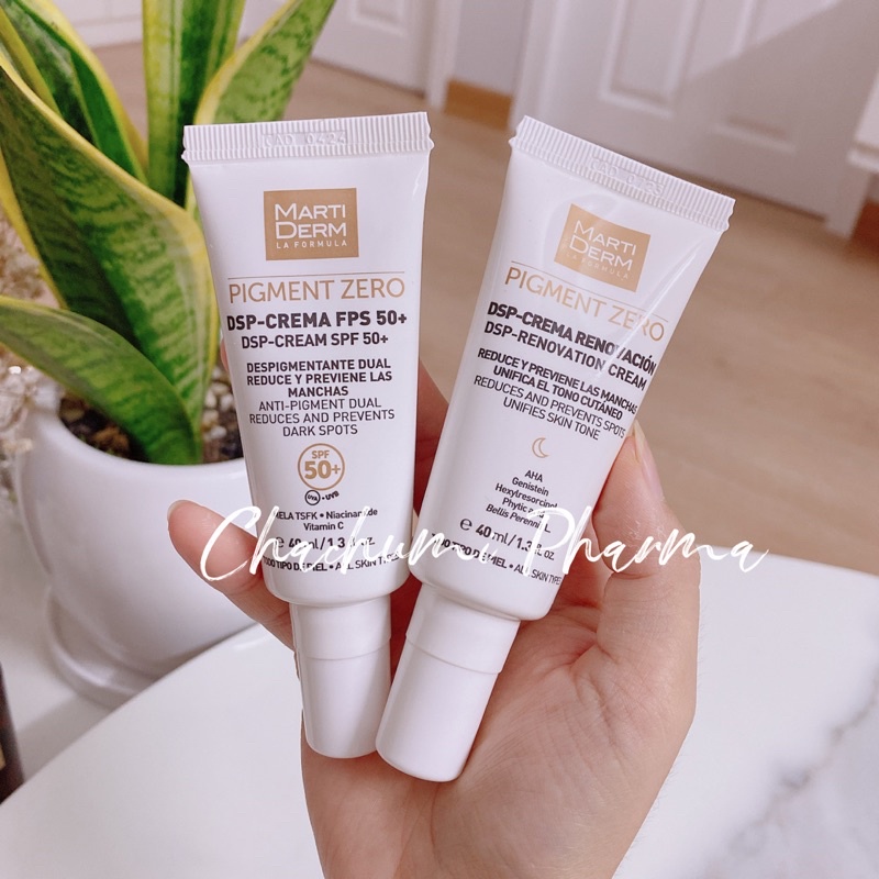 Kem đêm làm sáng da, mờ sắc tố, duy trì sau hydroquinone martiderm pigment zero dsp renovation cream