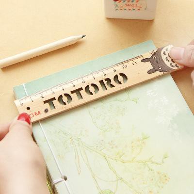 thước kẻ gỗ gấu thỏ THG13 totoro cute dễ thương