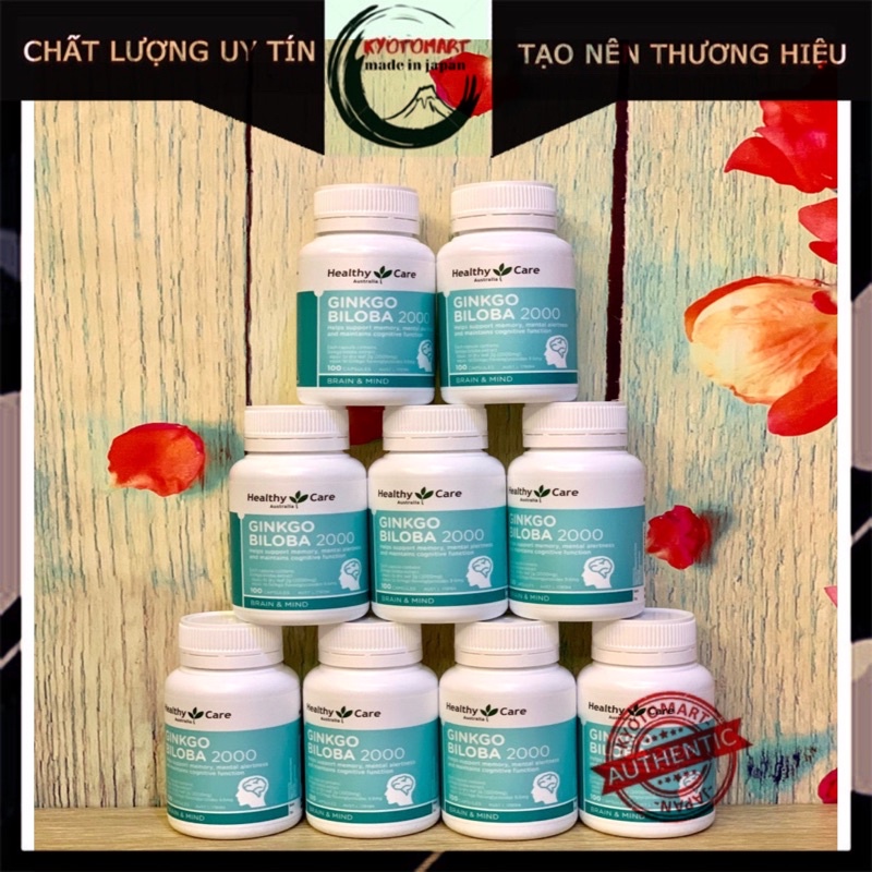 Viên uống bổ não Úc Healthy Care Ginko Biloba 2000 100 Viên