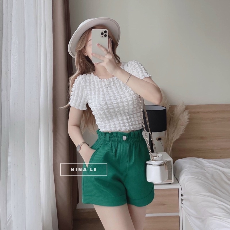 Quần short nữ vải xốp lưng chun siêu tôn dáng alohashop91
