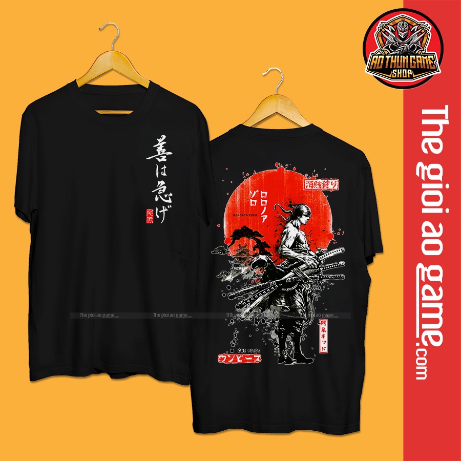 Áo One Piece Zoro , Áo Thun One Piece Zoro T01 Đen Phông Unisex Nam Nữ / Thegioiaogame.com