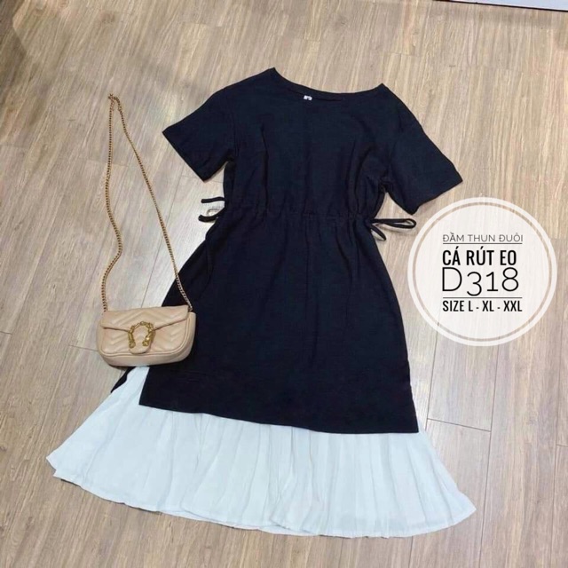 Bigsize Đầm thun đuôi cá rút eo D318 | BigBuy360 - bigbuy360.vn