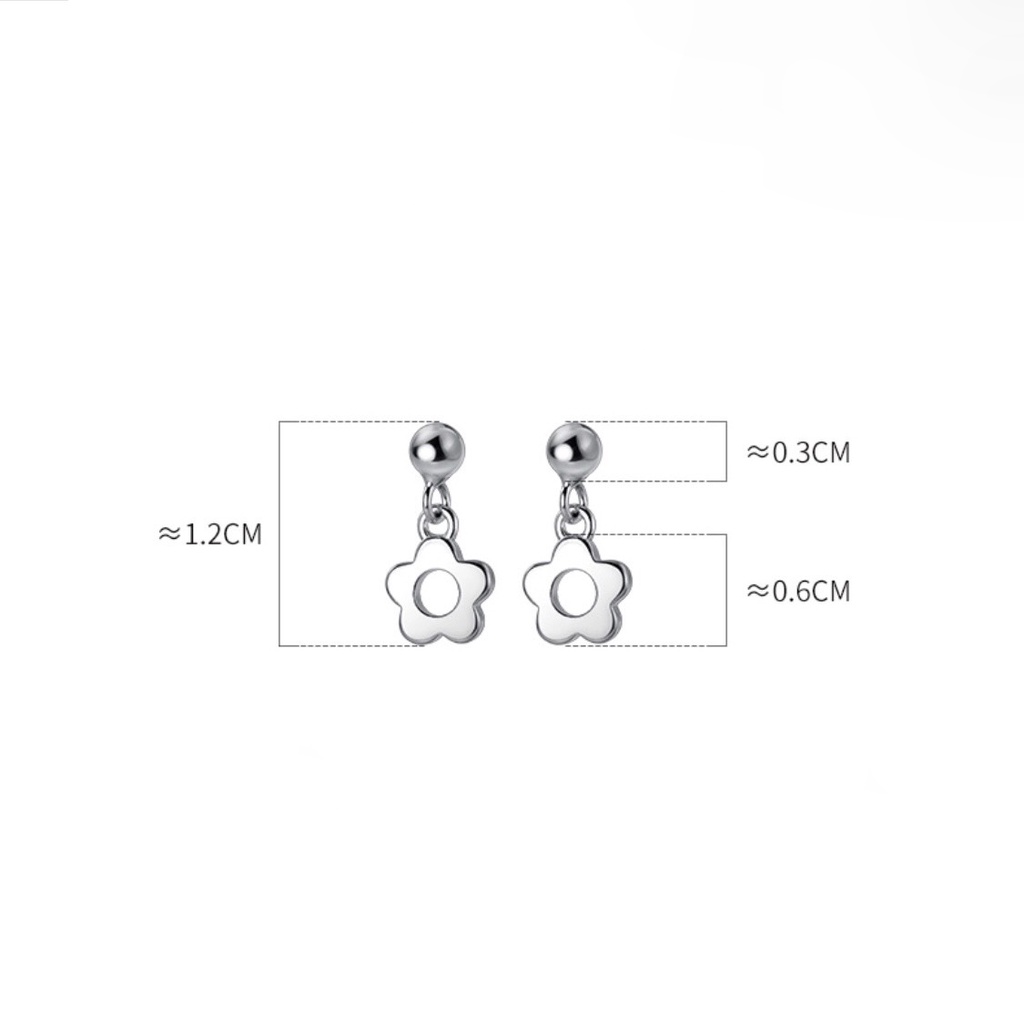 Khuyên Tai Bạc Nữ MIRASON Hoa Mai Trơn Đơn Giản MBT225 - Bông Tai Nữ Bạc 925 Cao Cấp