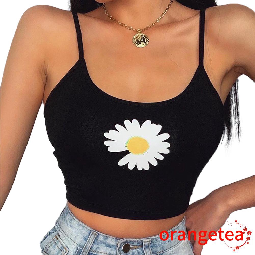 ✨WBB-Women Sexy Daisy Print Tank Top Vest Top Summer Fashion Sleeveless Crop Top for Ladies
