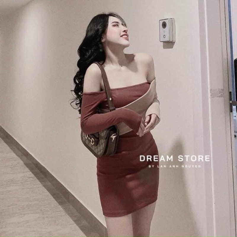 đầm body borip kiểu trễ vai