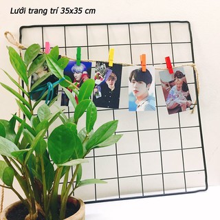 Lưới sắt trang trí + Kẹp gỗ treo ảnh