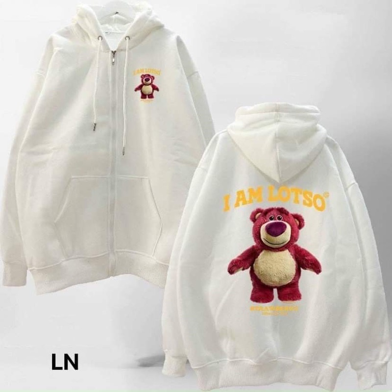 Áo khoác nỉ cotton gấu đỏ LN12