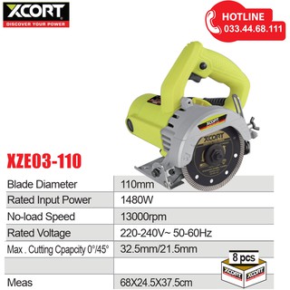 Máy cắt gạch 1480 w xcort máy cắt gạch, cắt đá cầm tay