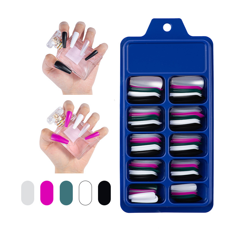 Hộp 100 Móng Tay Giả Màu Sắc Thời Trang