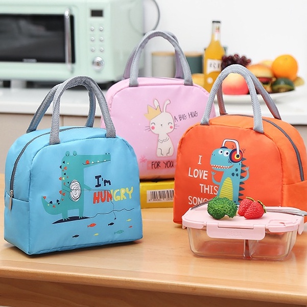 Túi đựng cơm vải Oxford 600D chống thấm, nhiều lớp có lót nhôm giữ nhiệt, Túi đựng thức ăn văn phòng cách nhiệt tốt