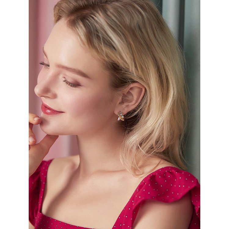 Khuyên tai BAMOER bằng bạc 925 thiết kế hình học tùy chọn kiểu dáng