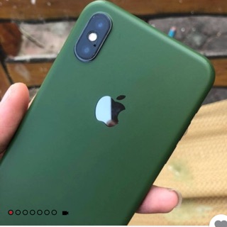 Ốp lưng nót nỉ chống bám bẩn màu xanh rêu siêu hót cho iPhone X/XR/Xsmax