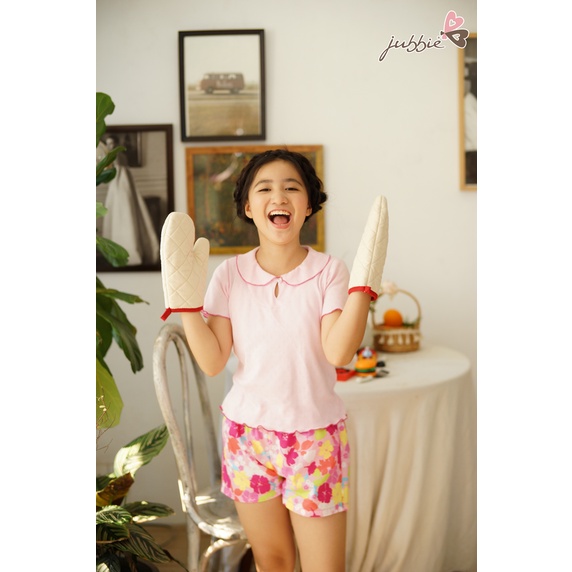 Đồ mặc nhà bộ short quần phối áo thun mặc nhà jubbie kds 81008