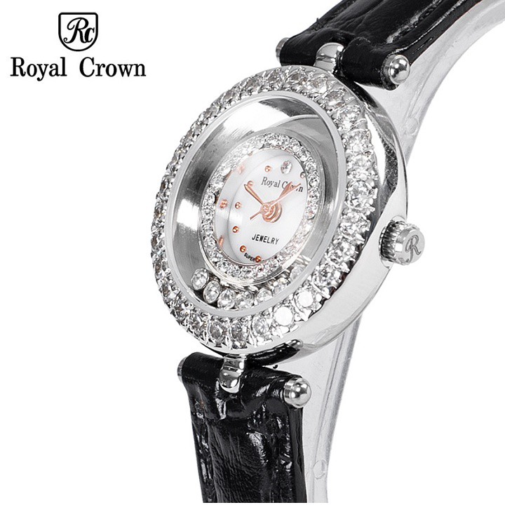 Đồng hồ nữ Chính Hãng Royal Crown Italy 5308 dây da đen