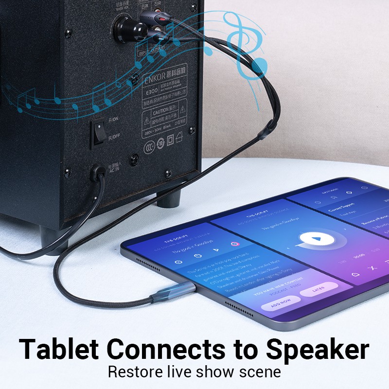 Dây cáp âm thanh Vention hai đầu cắm Type C sang 2RCA Hi-Fi USB-C dành cho loa