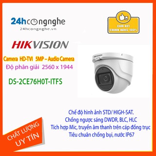 Camera HD TVI 5Mpx DS-2CE76H0T-ITMFS/ITPFS