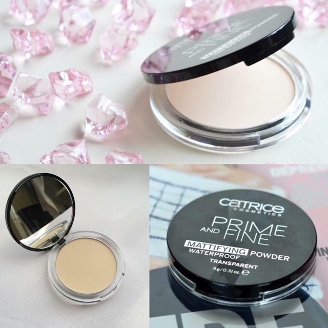 Phấn phủ chống thấm nước Catrice Gesichtspuder Prime And Fine Mattifying Powder Waterproof Translucent