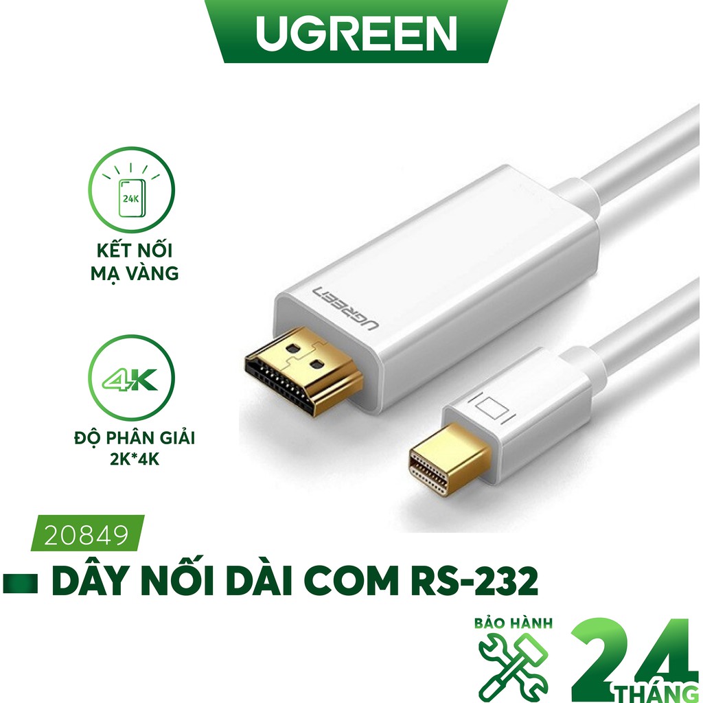 Cáp chuyển đổi mini DisplayPort sang HDMI chính hãng UGREEN MD101 hỗ trợ 4K